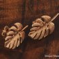 14k Pink Gold Monstera Leaf Earrings GE2138