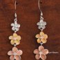 Tri-Plumeria Tri-Color Hook Earrings SE20831