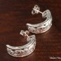 Hand Engraved See-through Half Moon Scroll Earrings SE39001