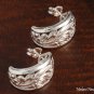 See through Scroll Oval Half Moon Earrings SE39101