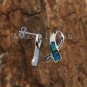 Sterling Silver Opal CZ Ribbon Earrings SOE125