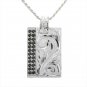 Scroll Black CZ Pair Plate Pendant ESP2934
