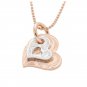 14KT Two Tone Double Scroll Heart Pendant GP1082