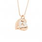 14KT Two Tone Double Scroll Heart Pendant GP1082