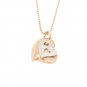 14KT Two Tone Double Scroll Heart Pendant GP1082