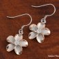 Hawaiian Plumeria Two tone Solid Silver Hook Earring SE53859