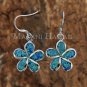Hawaiian Plumeria Sterling Silver Opal Hook Earrings SOE117