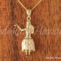 14K Yellow Gold Hula Girl Pendant GP3130