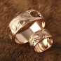 14K Pink Gold Hawaiian Scroll Leaves Engraving Barrel Pendant GP1095