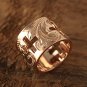 14K Pink Gold Four Hollow Crosses Scroll Engraving Barrel Pendant GP1094