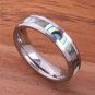 Tungsten Carbide Abalone Shell Wedding Ring Beveled Edge 6mm TUR1017