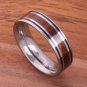 Natural Hawaiian Koa Wood Inlaid Tungsten Double Line Wedding Ring 6mm TIP187-6