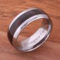 Cocobolo (Red Wood) Inlaid Tungsten Oval Wedding Ring 8mm TPX220