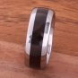 Cocobolo (Red Wood) Inlaid Tungsten Oval Wedding Ring 8mm TPX220