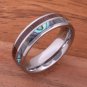 Koa Wood Abalone Tungsten Two Tone Wedding Ring Half Wood/Shell 6mm TUR4023