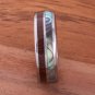 Koa Wood Abalone Tungsten Two Tone Wedding Ring Half Wood/Shell 6mm TUR4023