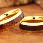 8mm Koa Wood Yellow Gold Plated Stainless Steel Wedding Ring Oval SLR6115