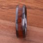 High-tech Black Ceramic Koa Wood Wedding Ring Oval 6mm TUR4006