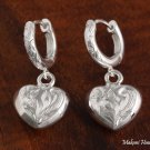 Sterling Silver Hawaiian Scroll Heart Wire Earrings SE54101