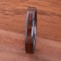 Natural Koa Wood High-tech Black Ceramic Oval Wedding Ring 4mm TUR4010
