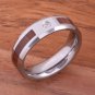 Natural Hawaiian Koa Wood Inlaid Tungsten with CZ Beveled Edge Ring 6mm TPX153