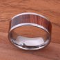 Natural Hawaiian Koa Wood Inlaid Tungsten Flat Wedding Ring 10mm TIP186-10