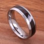 Cocobolo (Red Wood) Inlaid Tungsten Oval Wedding Ring 6mm TPX221