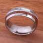Natural Hawaiian Koa Wood and Abalone Inlaid Tungsten Half/Half Ring 8mm TUR4022