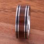 Natural Hawaiian Koa Wood Inlaid Tungsten Double Line Wedding Ring 8mm TIP187-8