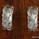 Sterling Silver Hawaiian Scroll Half Moon Post Earrings SE36301