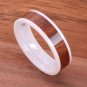 Original Koa Wood High-tech Ceramic Wedding Ring Flat 6mm TUR4016