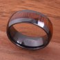 Natural Koa Wood High-tech Black Ceramic Wedding Ring Oval 8mm TUR4005