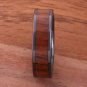 Natural Koa Wood High-tech Black Ceramic Wedding Ring Flat 6mm TUR4008