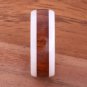 Natural Hawaiian Koa Wood Inlaid High Tech White Ceramic Oval Ring 8mm TUR4013
