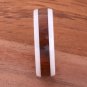 Natural Hawaiian Koa Wood Inlaid High Tech White Ceramic Oval Ring 6mm TUR4014