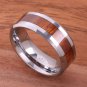 Natural Koa Wood (Big Island Koa) Tungsten Wedding Ring Beveled Edge 8mm TUR377