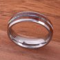 Koa Wood Inlaid Center Abalone Tungsten Wedding Ring Set TUR4024/TUR4025