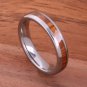 Natural Hawaiian Koa Wood(Big Island Koa) Tungsten Wedding Ring Oval 4mm TUR4021