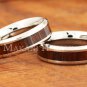 6mm Koa Wood Stainless Steel Wedding Ring Beveled Edge SLR6112