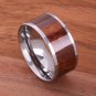 Natural Hawaiian Koa Wood Inlaid Tungsten Flat Wedding Ring 12mm TIP186-12