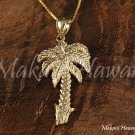 14K Yellow Gold Palm Tree Pendant Hawaiian Jewelry GP3104