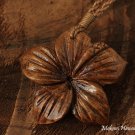 Koa Wood Hibiscus Flower Necklace KOA1129