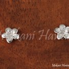 14K White Gold Plumeria Flower Post Earrings Hawaiian Jewelry GE2108