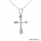 Sterling Silver Scroll Aloha Cross Necklace (S) (Chain Included) ESP3091