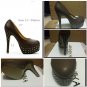 HOT SEXY NEW BROWN GEM STUDS STILETTO  HEELS 7.5