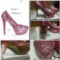 HOT NEW USA SELLER GORGEOUS PINK SEQUIN STILETTO HEELS 7.5