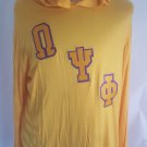OMEGA PSI PHI FRATERNITY GOLD LIGHT HOODIE TEE SIZE XL