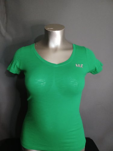 AKA ALPHA KAPPA ALPHA SORORITY GREEN V-NECK PULLOVER T-SHIRT