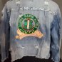 AKA ALPHA KAPPA ALPHA SORORITY BLUE DISTRESSED DENIM JEAN JACKET 3XL