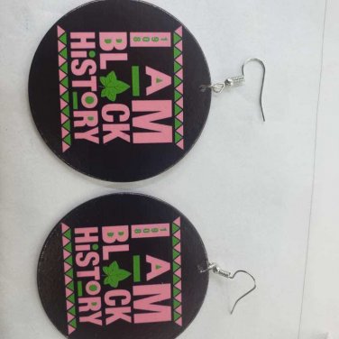AKA ALPHA KAPPA ALPHA SORORITY Wood earrings
